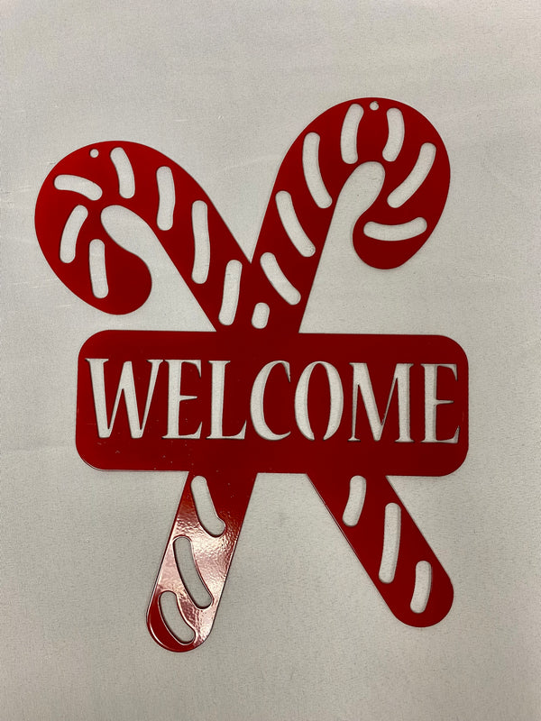 Candy Cane Welcome Sign