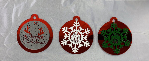 Metal with acrylic ornaments