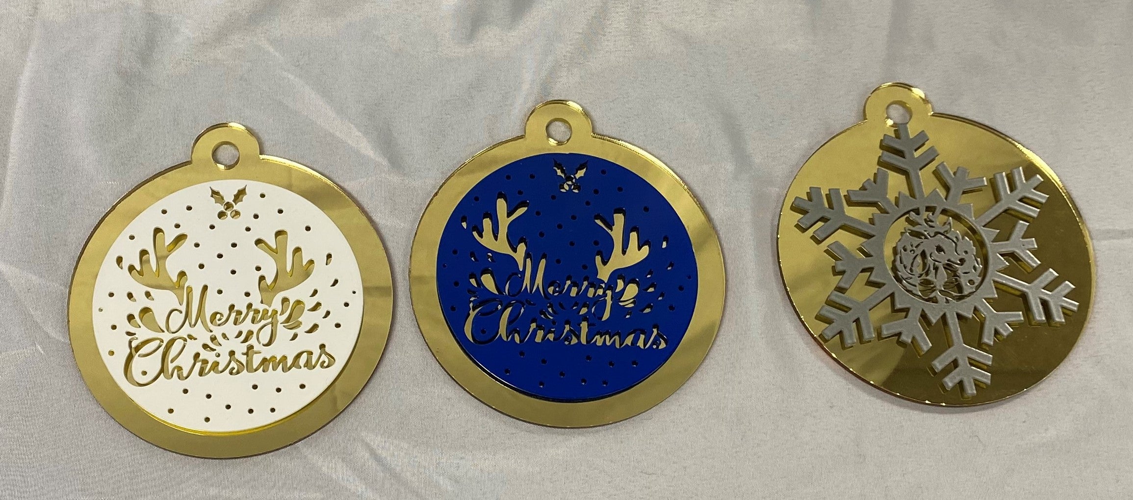 Metal with acrylic ornaments