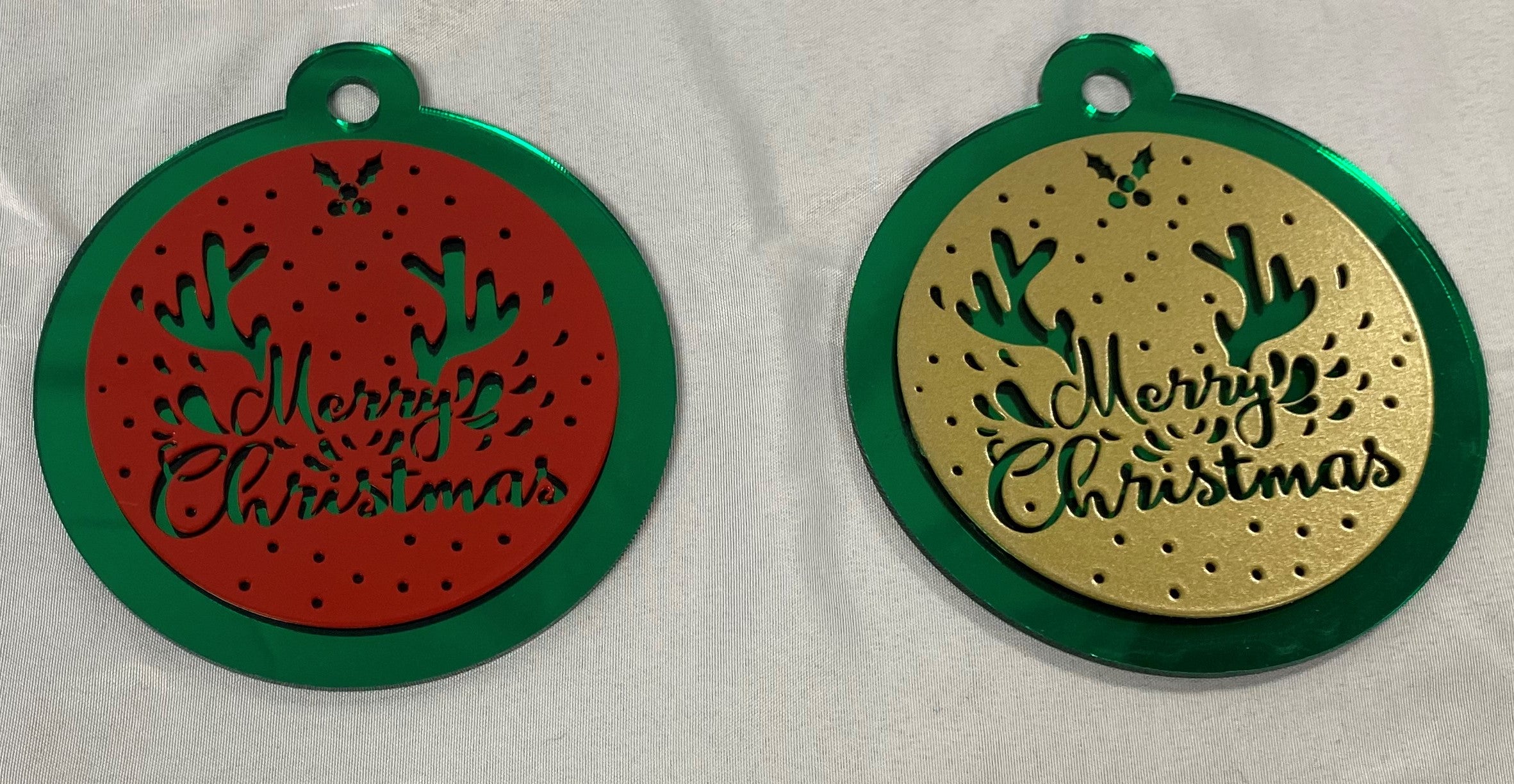 Metal with acrylic ornaments