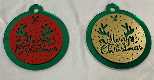Metal with acrylic ornaments