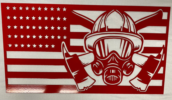 Fireman American Flag Sign